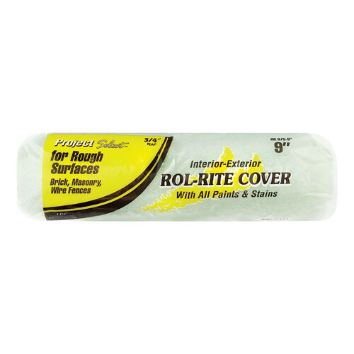 Paint Roller Cover Rol-Rite Polyester 9" W X 3/4" S Regular Cream - pack of 12