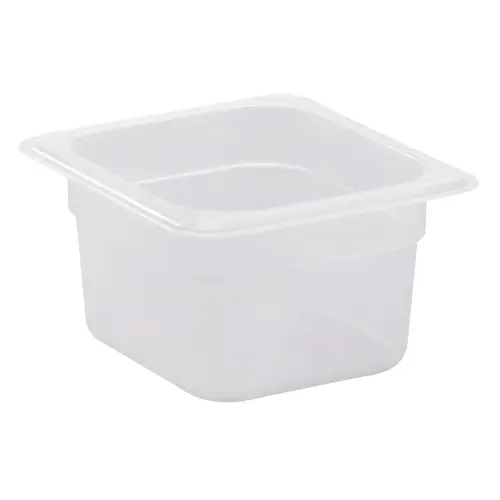 Cambro 1/6 Inch X 4 Inch Polypropylene Translucent Sixth Size Food Storage Pan, 6 Each