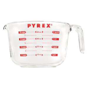 Pyrex 6001072 Measure Batter Bowl 8 cups Glass Clear Clear