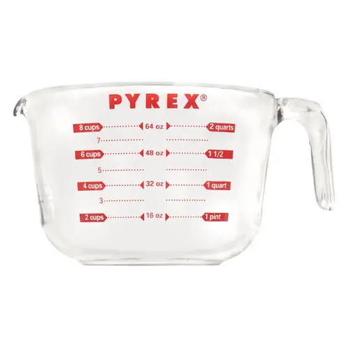 Measure Batter Bowl 8 cups Glass Clear Clear