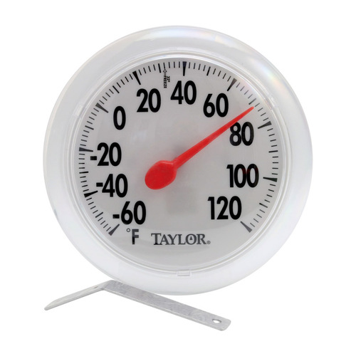 Dial Thermometer Plastic White 6" White