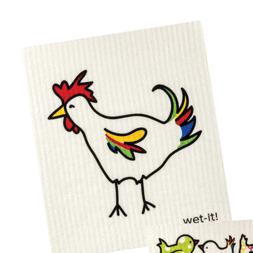 Wet-it W4-06 Dish Cloth Multicolored Cotton Rooster Multicolored