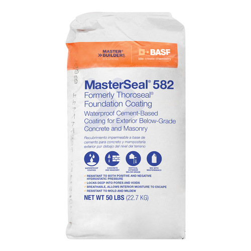 BASF MB51719773 Foundation Coating MasterSeal 582 Gray Cement-Based 50 lb Gray