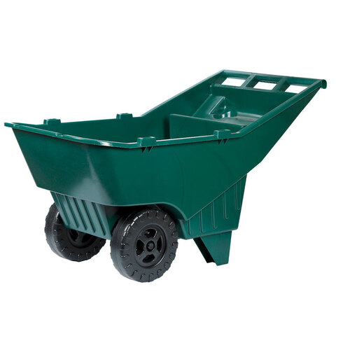 370612714 Lawn Cart, 200 lb, HDPE Deck, 2-Wheel, 11 in Wheel, Green