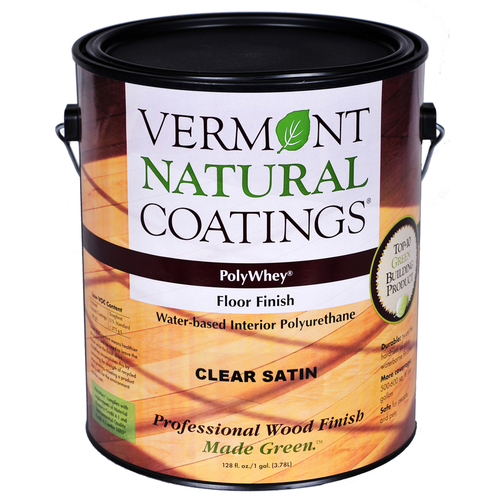 Vermont Natural Coatings 900102 Floor Finish PolyWhey Satin Clear Water-Based 1 gal Clear