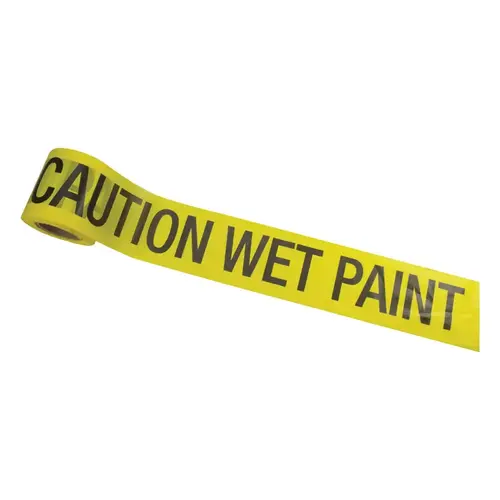 Barricade Tape 200 ft. L X 3" W Plastic Caution Wet Paint Yellow Yellow