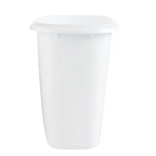 FG295300 WHT Waste Basket, 6 qt Capacity, Plastic, White, 9 in H - pack of 6