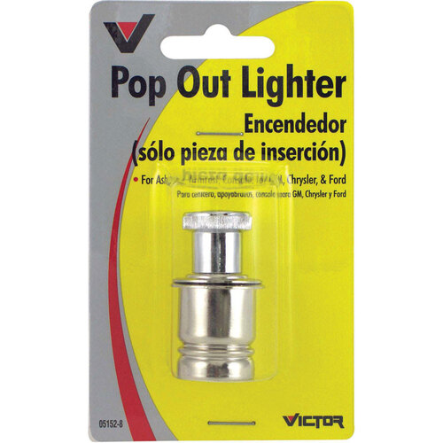 VICTOR 88285 Cigarette Lighter 12 V Silver For Chrysler, GM, Ford and Honda Silver