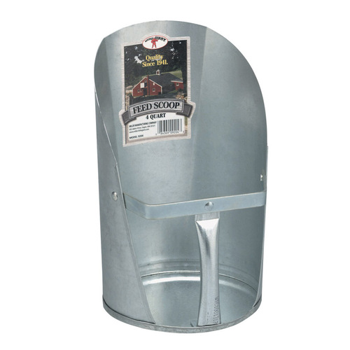 Feed Scoop Steel Silver 4 qt Silver