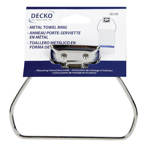 Decko 38100 Stirrup Towel Ring Chrome Silver Steel Chrome