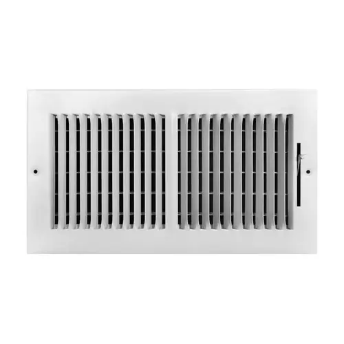 Tru Aire C102M12X06 Wall/Ceiling Register 6" H X 12" W 2-Way Powder Coat White Steel Powder Coat