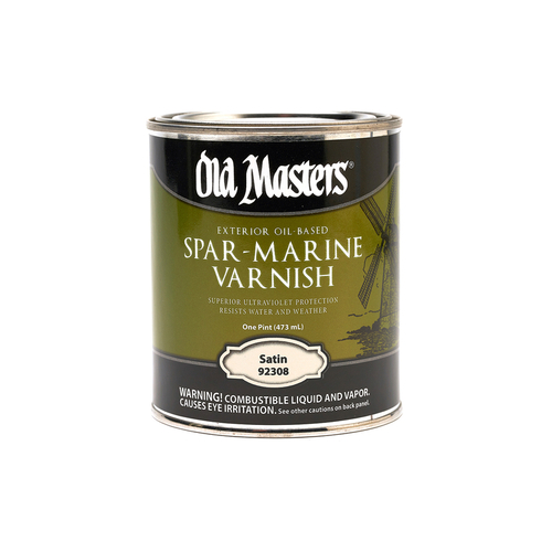 Old Masters 92308XCP6 Marine Spar Varnish Satin Clear OilBased 1 pt
