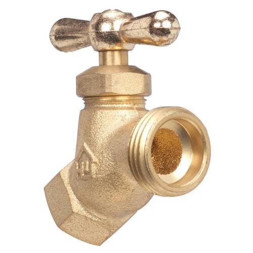 No-Kink Hose Bibb 1/2" FIP X 3/4" MHT Brass Brass