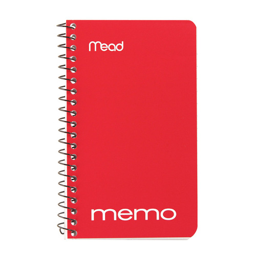 Mead 45534 Memo Book 3" W X 5" L Wide Ruled Spiral Assorted