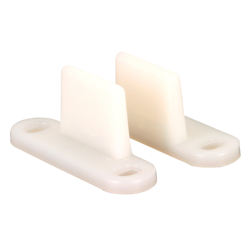 Closet Door Guide Matte White Plastic Matte Pair