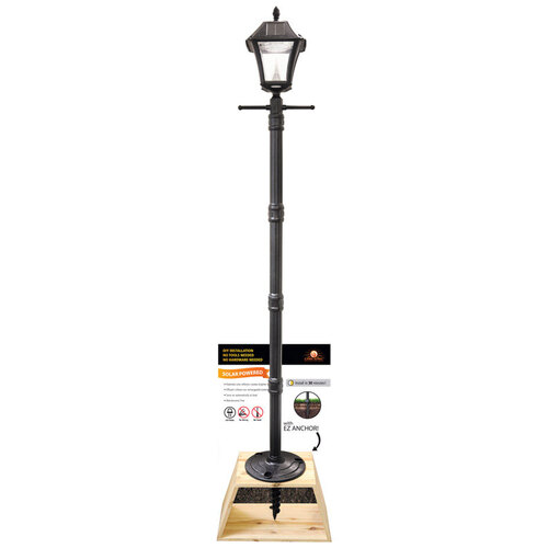 Gama Sonic GS105SG Post Light and Lamp Post Baytown 2 Semi-Gloss Solar Powered 2.4 W LED Semi-Gloss