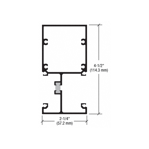 Captured Vertical Mullion 2-1/4" x 4-1/2", Thermally Improved, Class I Clear Anodized - 24'-2" Stock Length