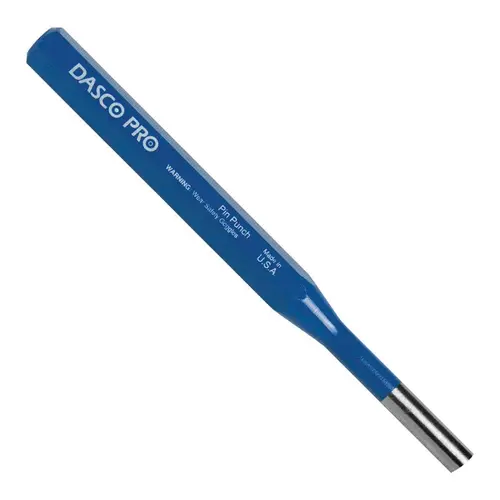 Dasco Pro 589-0 Pin Punch 1/4" High Carbon Steel 6" L Blue
