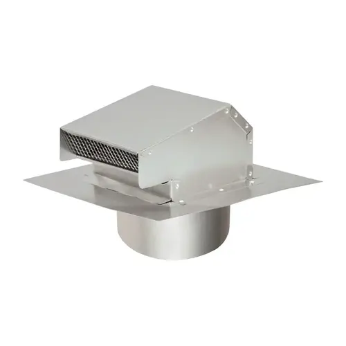 Roof Cap With Tailpipe 4" D Aluminum Silver