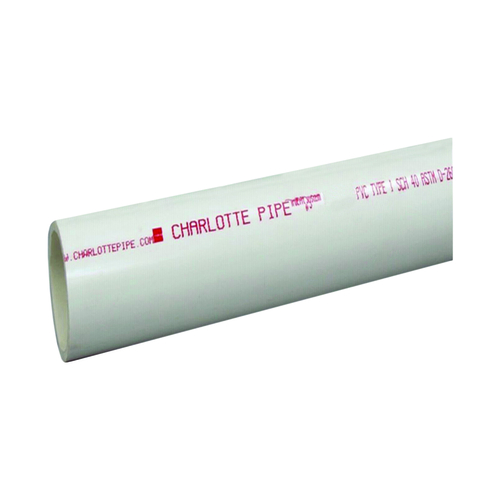 Charlotte Pipe PVC 07200 0800 Dual Rated Pipe Schedule 40 PVC 2" D X 20 ft. L Plain End 280 psi