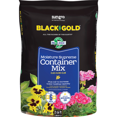 SUN GRO HORTICULTURE 1413000CFL002P BLACK GOLD Container Potting Mix, 2 cu-ft Coverage Area, 40 Bag