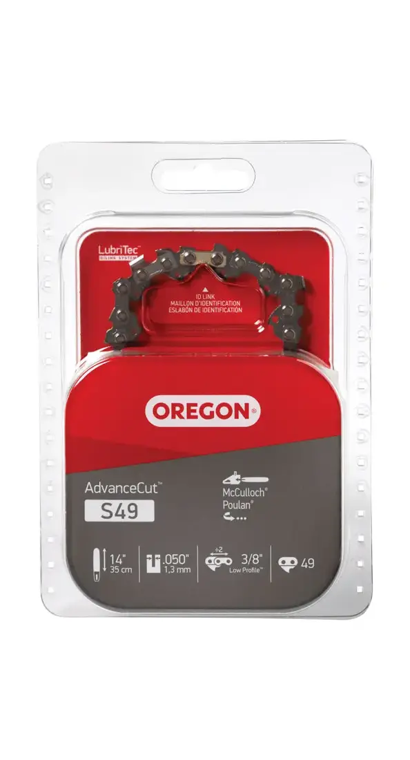 Oregon S49 Chainsaw Chain, 14 in L Bar, 0.05 Gauge, 3/8 in