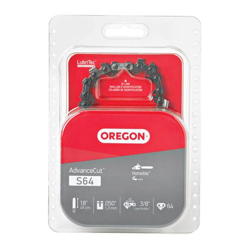 Oregon S64 Chainsaw Chain, 18 in L Bar, 0.05 Gauge, 3/8 in TPI/Pitch ...