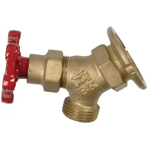 Heavy-Duty Sillcock Valve, 3/4 x 3/4 in Connection, FPT x Male Hose, 125 psi Pressure, Brass Body