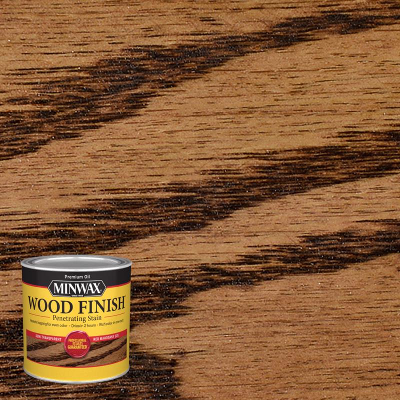 Minwax 222504444 Penetrating Wood Stain Wood Finish Semi-Transparent Red Mahogany Oil-Based 0.5 pt Red Mahogany