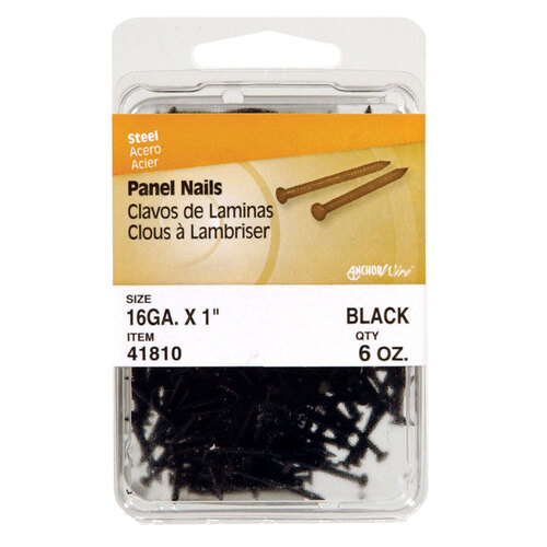 Nail 1-5/8" Panel Steel Flat Head Black - pack of 5