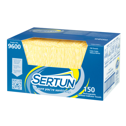 Sertun Sanitizer Indicator Towel Rechargeable, 150 Each