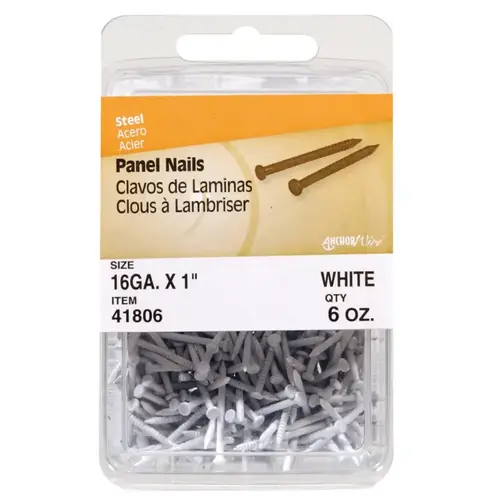 Nail 1" Panel Steel Flat Head White