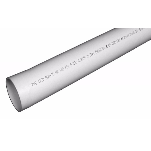 Pressure Pipe SDR26 PVC 2" D X 10 ft. L Plain End 160 psi
