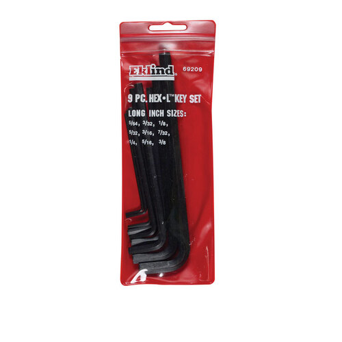 Hex L-Key Set Hex-L 5/64" to 3/8" SAE Long Arm Multi-Size in. Red - pack of 6