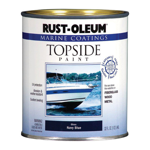 Rust-Oleum 207002 Marine Topside Paint Marine Coatings Outdoor Gloss Navy Blue 1 qt Navy Blue