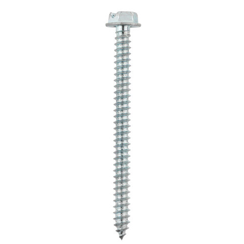 Sheet Metal Screws No. 8 S X 2" L Slotted Hex Washer Head 100 Zinc-Plated