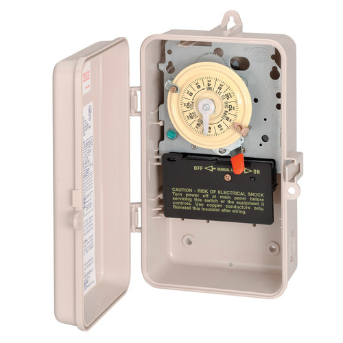 Intermatic T104P3 Mechanical Timer Switch Indoor and Outdoor 208/277 V Cream Cream