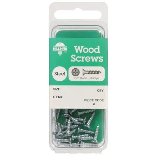 Wood Screws No. 4 S X 1/2" L Phillips Zinc-Plated Zinc-Plated