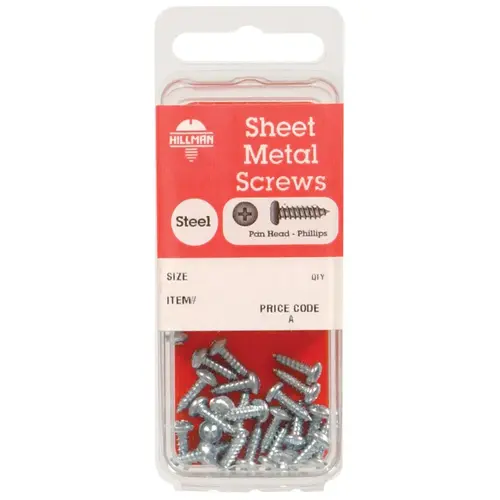 Sheet Metal Screws No. 10 S X 1-1/4" L Phillips Pan Head Zinc-Plated - pack of 10