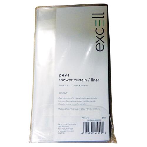 Shower Curtain Liner 70" H X 71" W Clear Solid PEVA Clear - pack of 6