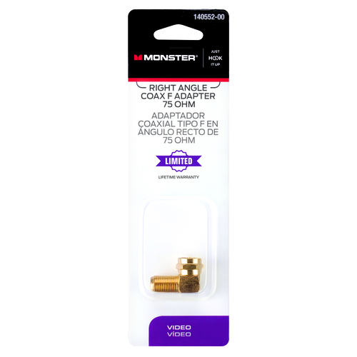 Right Angle Coax F Adapter Just Hook It Up 75 ohm Gold