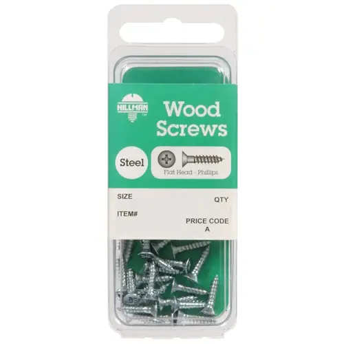 Wood Screws No. 4 S X 3/4" L Phillips Zinc-Plated Zinc-Plated