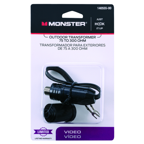 Monster 140555-00 Matching Video Transformer Just Hook It Up Cable F Black