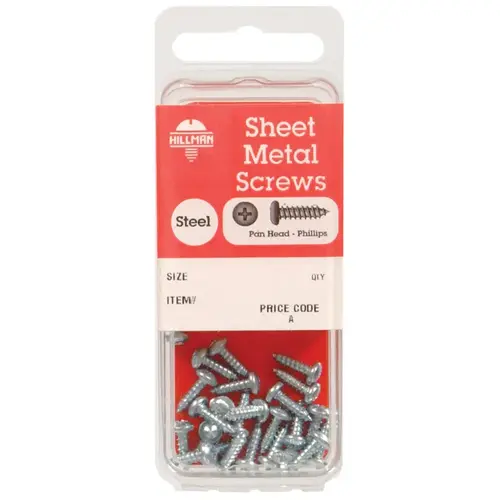 Sheet Metal Screws No. 10 S X 1" L Phillips Pan Head Zinc-Plated - pack of 10