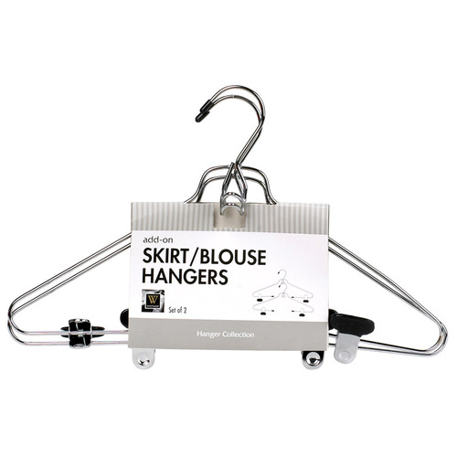 Skirt/Blouse Hanger 10" H X 1" W X 15" L Steel Silver Silver