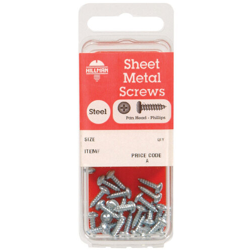 Sheet Metal Screws No. 10 S X 2" L Phillips Pan Head 5 Zinc-Plated - pack of 10