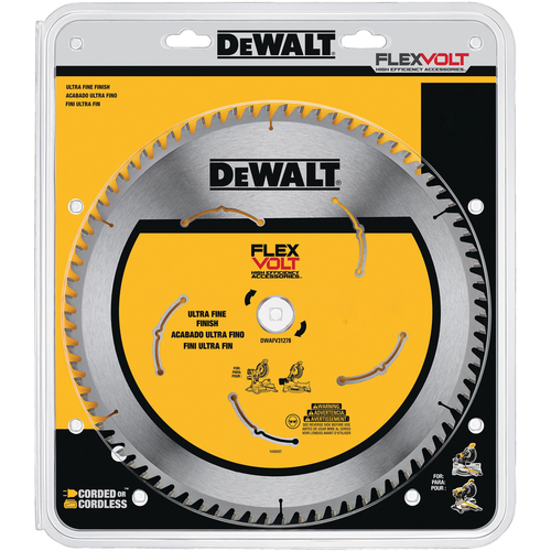 Miter Saw Blade FlexVolt 12" D X 1" Carbide Tipped Steel 60 teeth