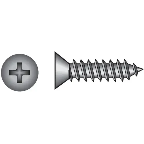 Sheet Metal Screws No. 10 S X 3/4" L Phillips Flat Head Silver