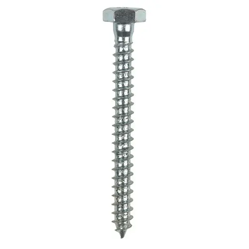 Lag Screw 1/4" X 2-1/2" L Hex Zinc-Plated Steel Zinc-Plated