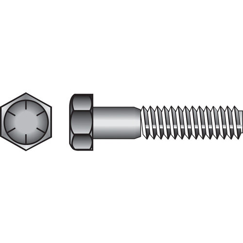 Hex Head Cap Screw 5/8" D X 4-1/2" L Heat Treated Steel Heat Treated